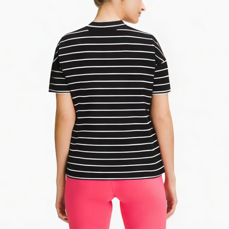 horizontal striped black comfortable T-shirt