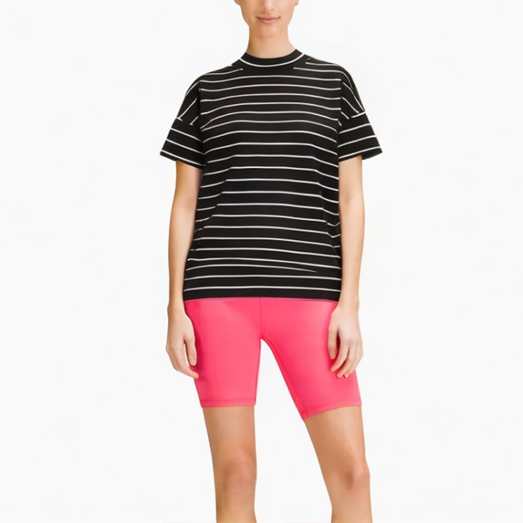 horizontal striped black comfortable T-shirt