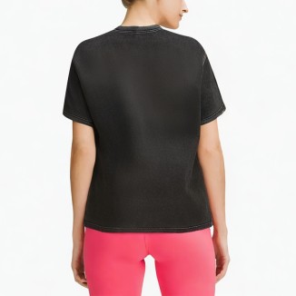 solid color comfortable retro acid-washed t-shirt