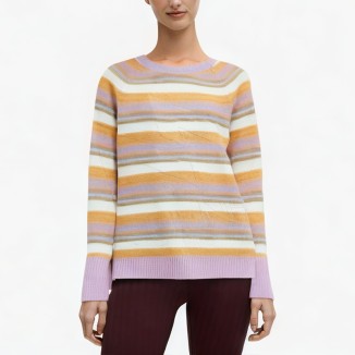 Jacquard sweater long-sleeved striped knitted cardigan