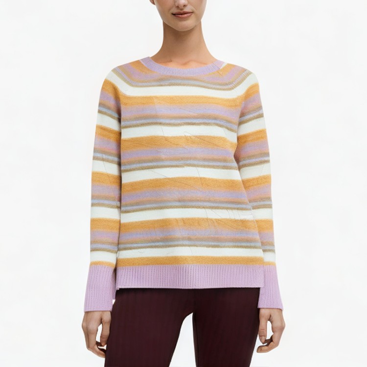 Jacquard sweater long-sleeved striped knitted cardigan