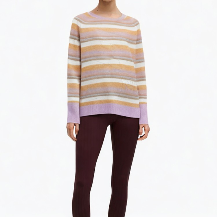 Jacquard sweater long-sleeved striped knitted cardigan