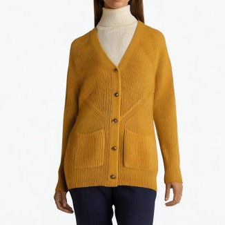 long loose v-shaped sweater cardigan