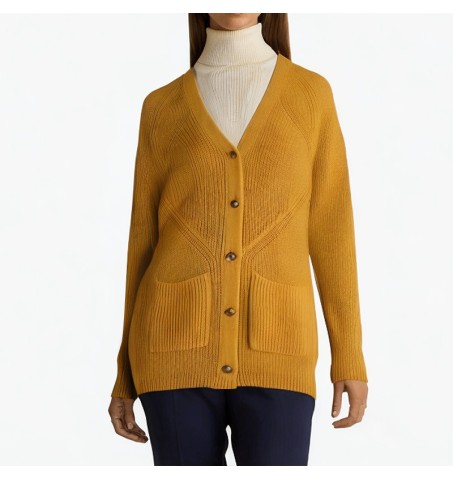 long loose v-shaped sweater cardigan