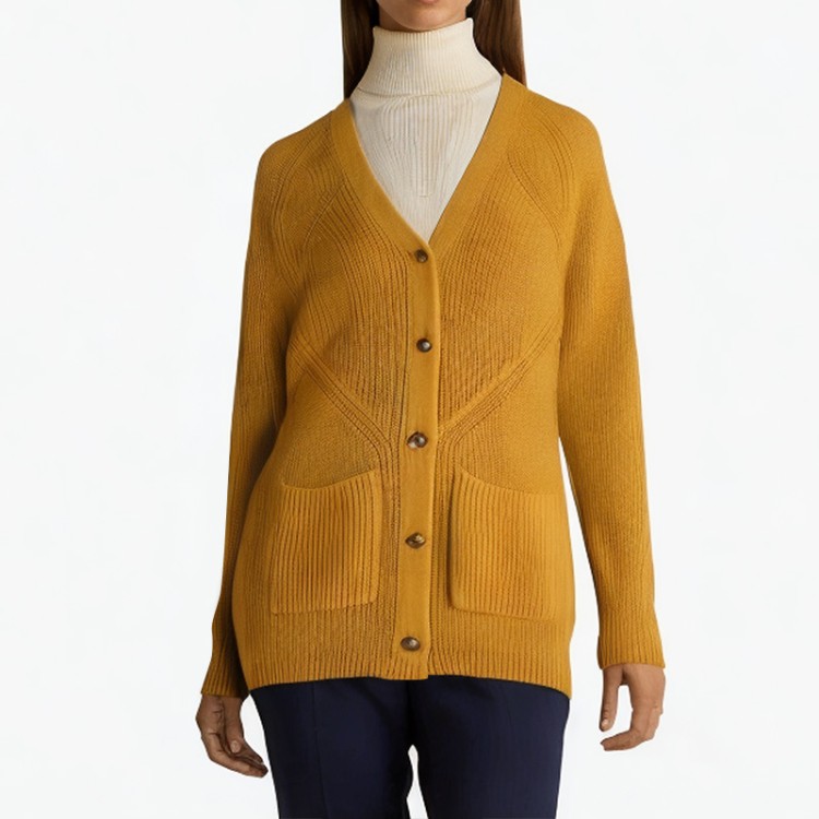 long loose v-shaped sweater cardigan