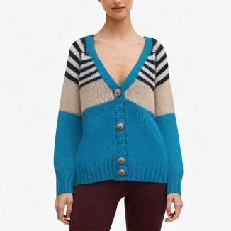 multi-color optional button v-neck sweater cardigan