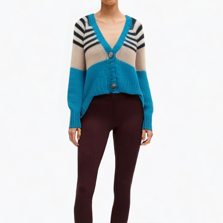 multi-color optional button v-neck sweater cardigan