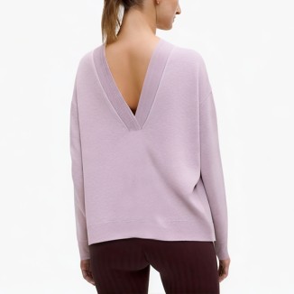 lavender comfortable knitted button cardigan