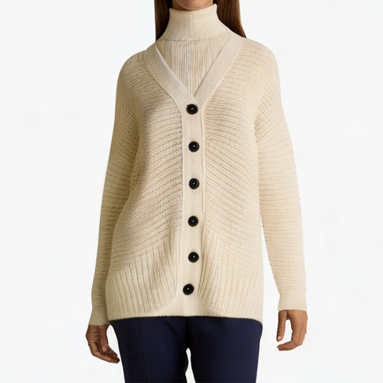 wool blend cardigan v-neck long-sleeved soft cardigan