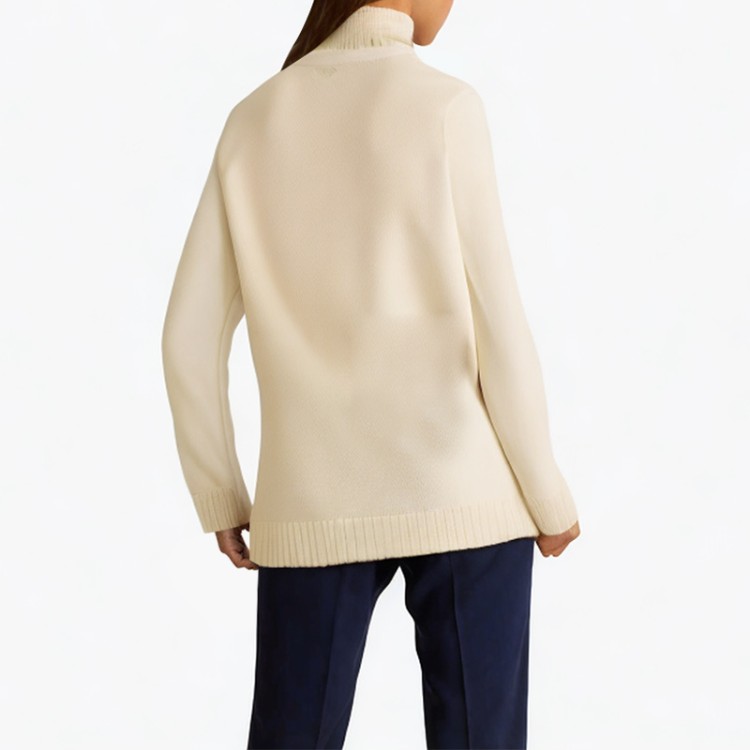 White V-neck applique letter cardigan
