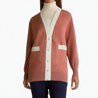 high-quality soft cashmere v-neck cardigan sweater