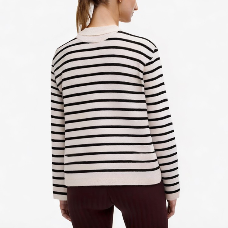 Striped breathable women's cardigan sweater