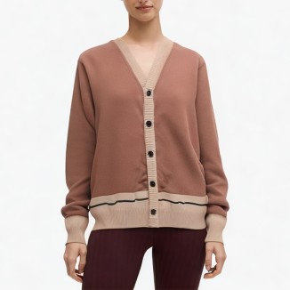 Embroidered classic button cardigan sweater
