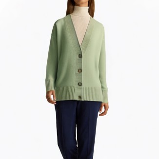 Cashmere button front wool cardigan sweater