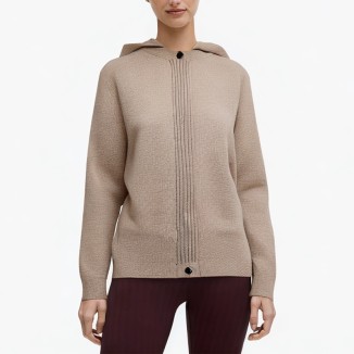 Slim knitted hooded cardigan sweater