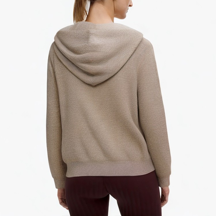 Slim knitted hooded cardigan sweater