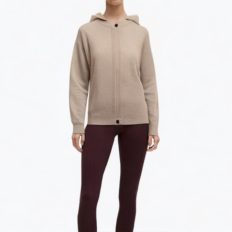Slim knitted hooded cardigan sweater