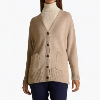 Fashion thick knitted loose knitted cardigan sweater