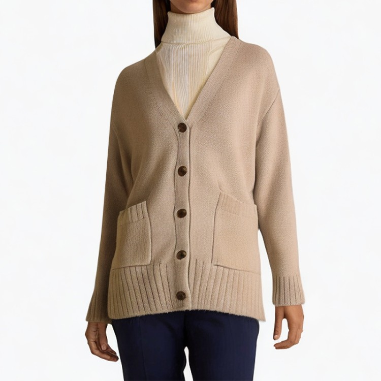 Fashion thick knitted loose knitted cardigan sweater