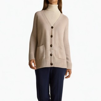 Fashion thick knitted loose knitted cardigan sweater