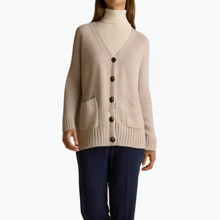 Fashion thick knitted loose knitted cardigan sweater