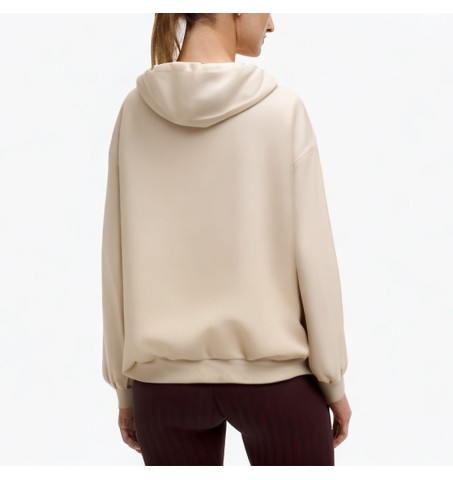 Long-sleeved drawstring drop shoulder zipper cardigan