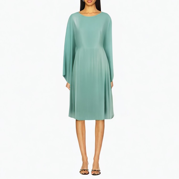 solid color dress loose elegant blue long skirt