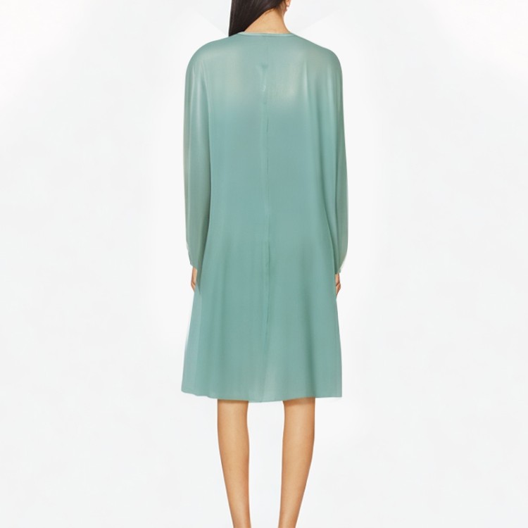 solid color dress loose elegant blue long skirt