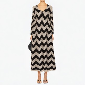 Black and white pattern casual fashion dress