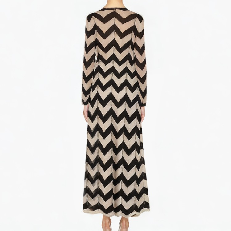 Black and white pattern casual fashion dress