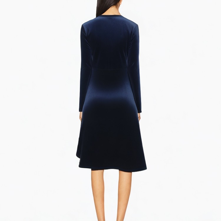 Velvet hip-wrapped one-step dress