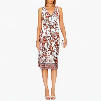 Sexy v-neck slim temperament dress floral