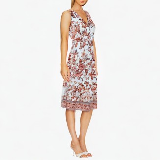Sexy v-neck slim temperament dress floral