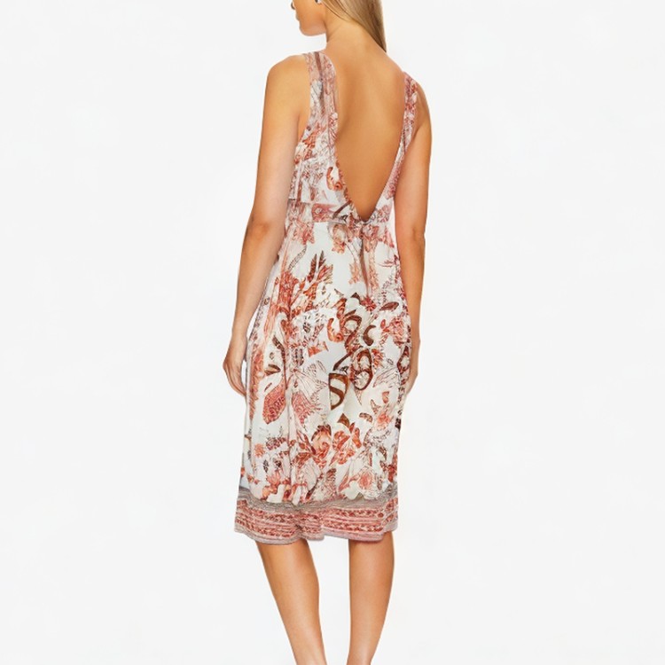 Sexy v-neck slim temperament dress floral