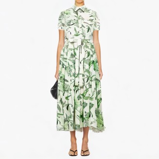 High-quality cotton floral beach dress