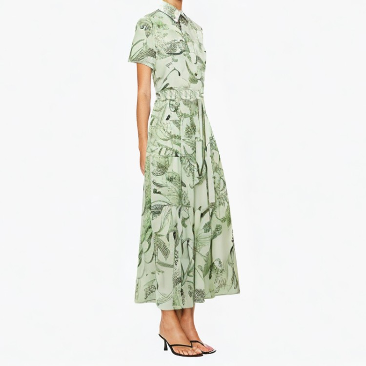 High-quality cotton floral beach dress