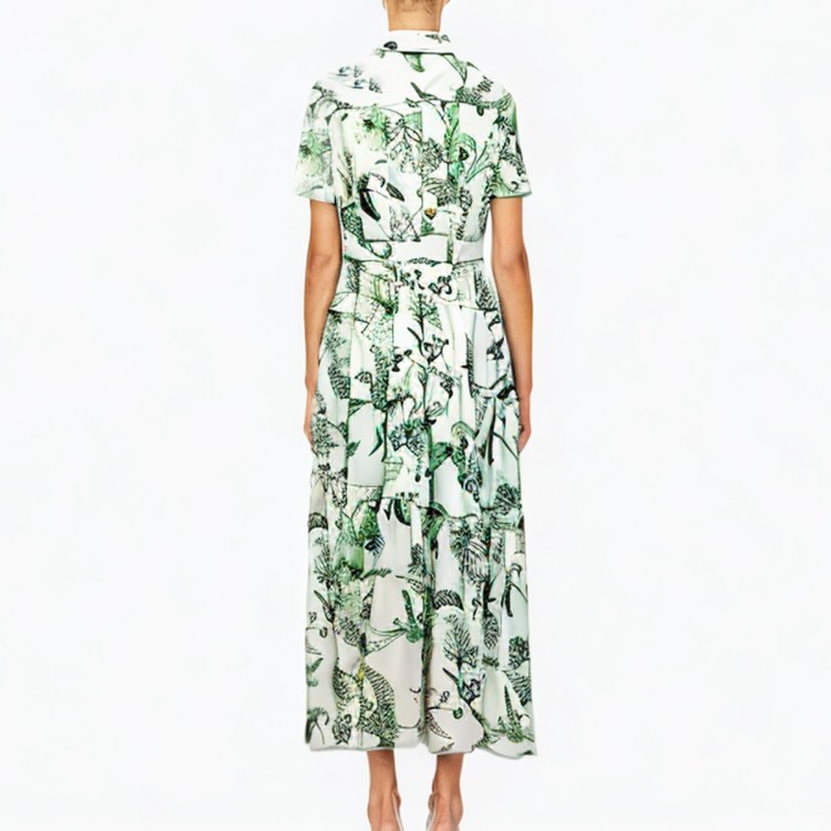 High-quality cotton floral beach dress