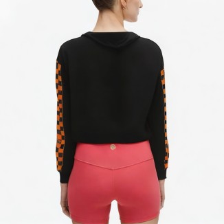 Loose casual drawstring short hoodie