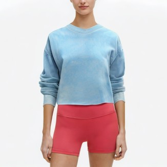 Blue personalized drawstring short hoodie