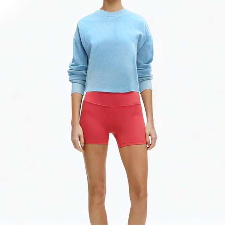 Blue personalized drawstring short hoodie
