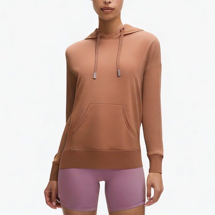 Red_comfortable_drawstring_waist_hoodie