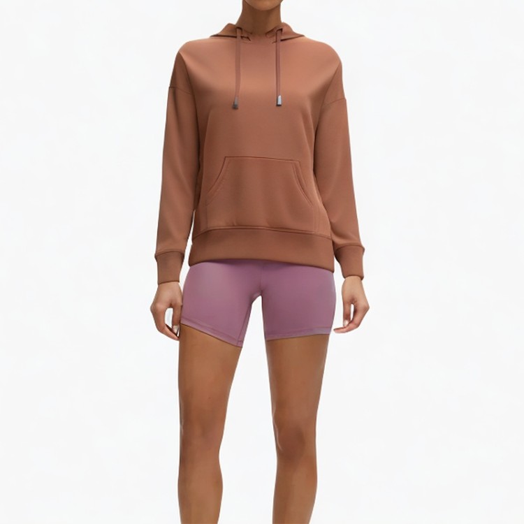 Red_comfortable_drawstring_waist_hoodie
