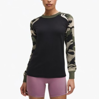 camouflage black print short hoodie