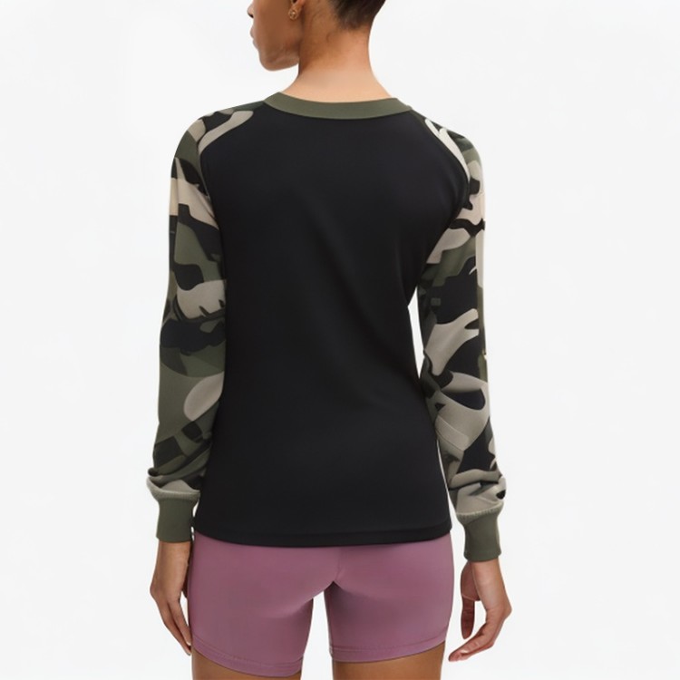 camouflage black print short hoodie