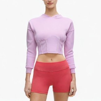Purple casual cotton hoodie