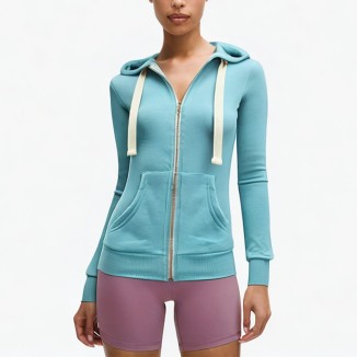 solid color slim cotton hoodie