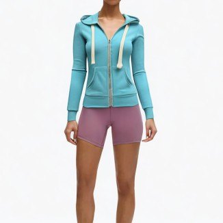 solid color slim cotton hoodie