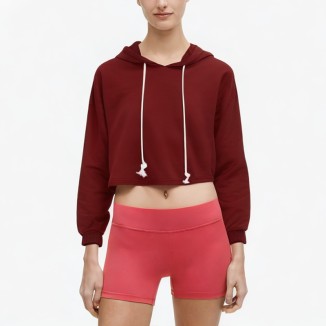 Red fashionable long-sleeved hoodie