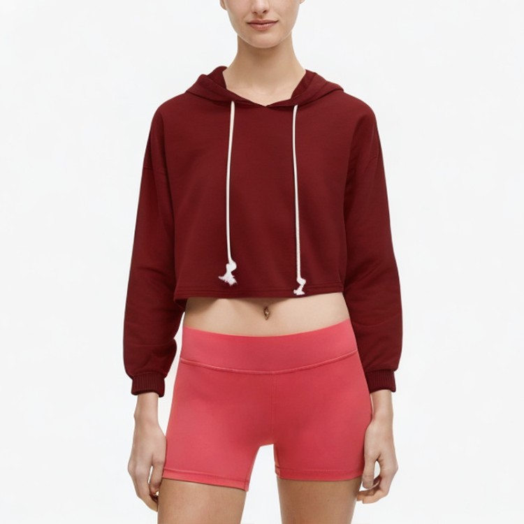 Red fashionable long-sleeved hoodie