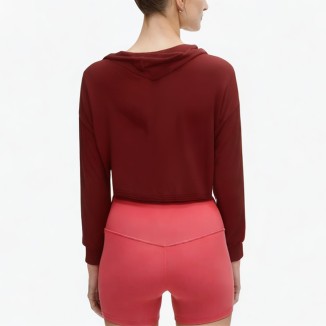 Red fashionable long-sleeved hoodie